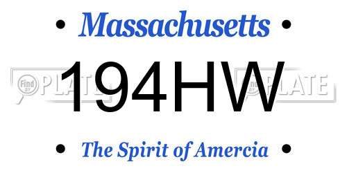 194HW Massachusetts License Plate