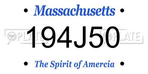194J50 Massachusetts License Plate