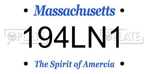194LN1 Massachusetts License Plate