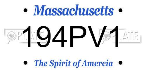 194PV1 Massachusetts License Plate