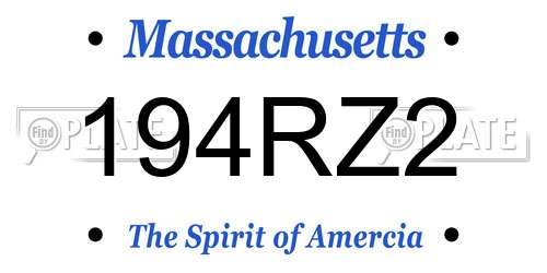 194RZ2 Massachusetts License Plate