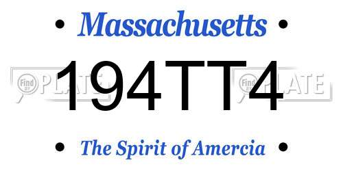 194TT4 Massachusetts License Plate