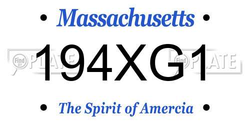 194XG1 Massachusetts License Plate