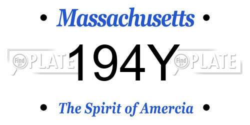 194Y Massachusetts License Plate