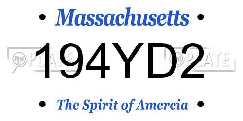 194YD2 Massachusetts License Plate