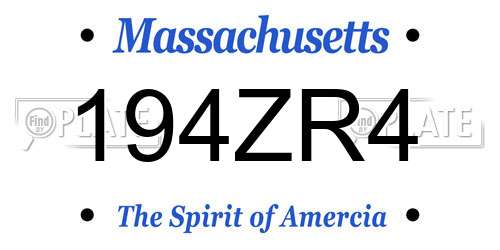 194ZR4 Massachusetts License Plate