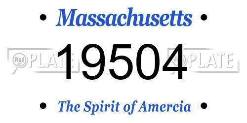 19504 Massachusetts License Plate
