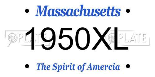 1950XL Massachusetts License Plate