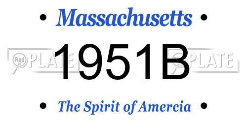 1951B Massachusetts License Plate