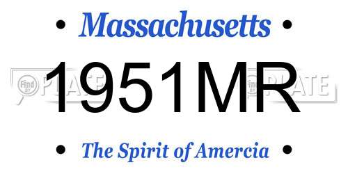 1951MR Massachusetts License Plate