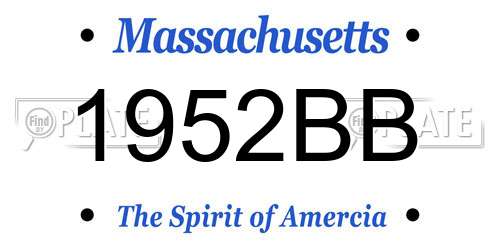 1952BB Massachusetts License Plate