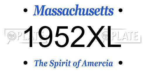 1952XL Massachusetts License Plate