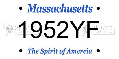 1952YF Massachusetts License Plate
