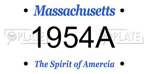 1954A Massachusetts License Plate