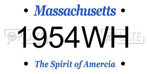 1954WH Massachusetts License Plate