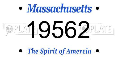 19562 Massachusetts License Plate
