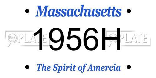 1956H Massachusetts License Plate