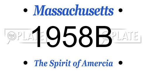 1958B Massachusetts License Plate