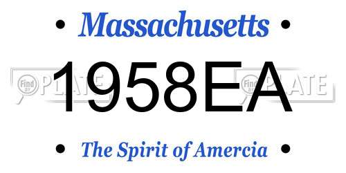 1958EA Massachusetts License Plate
