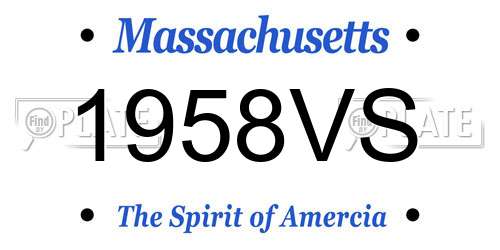 1958VS Massachusetts License Plate