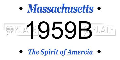 1959B Massachusetts License Plate