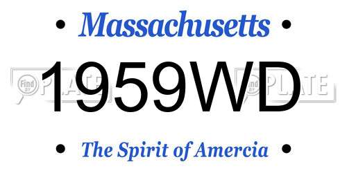 1959WD Massachusetts License Plate