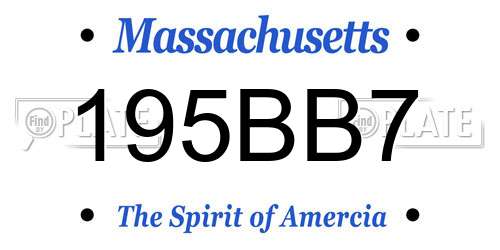 195BB7 Massachusetts License Plate