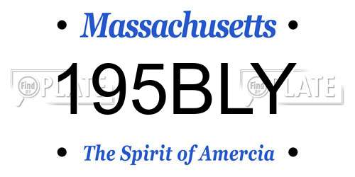 195BLY Massachusetts License Plate