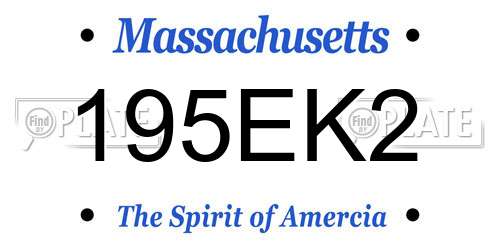 195EK2 Massachusetts License Plate