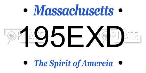 195EXD Massachusetts License Plate