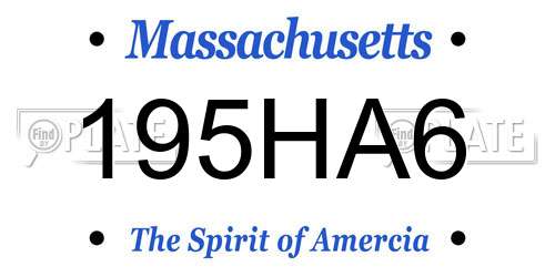 195HA6 Massachusetts License Plate
