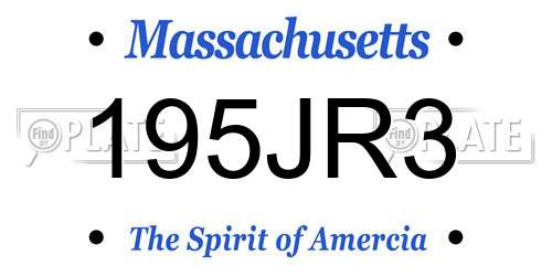 195JR3 Massachusetts License Plate