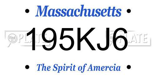 195KJ6 Massachusetts License Plate