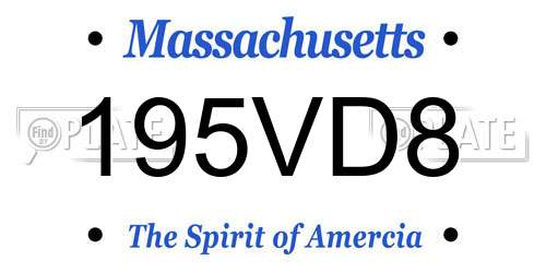 195VD8 Massachusetts License Plate