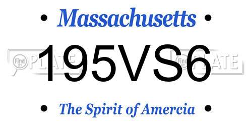 195VS6 Massachusetts License Plate