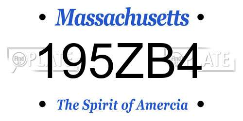 195ZB4 Massachusetts License Plate
