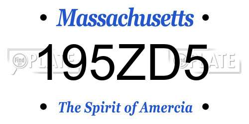 195ZD5 Massachusetts License Plate