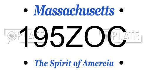 195ZOC Massachusetts License Plate