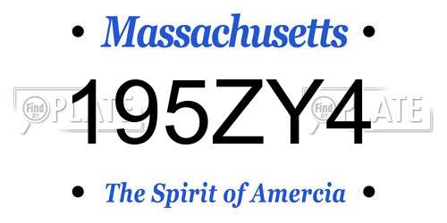 195ZY4 Massachusetts License Plate