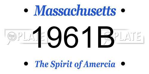 1961B Massachusetts License Plate