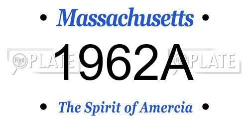 1962A Massachusetts License Plate