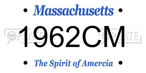 1962CM Massachusetts License Plate