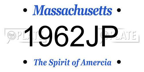 1962JP Massachusetts License Plate