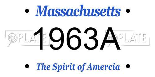 1963A Massachusetts License Plate