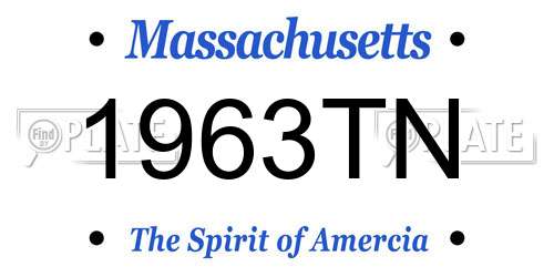 1963TN Massachusetts License Plate