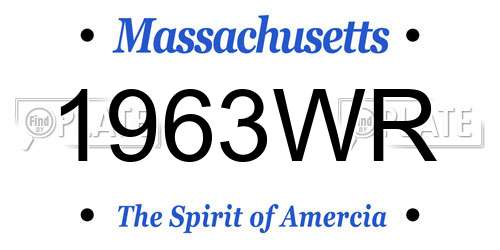 1963WR Massachusetts License Plate