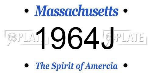 1964J Massachusetts License Plate
