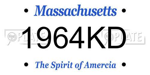 1964KD Massachusetts License Plate