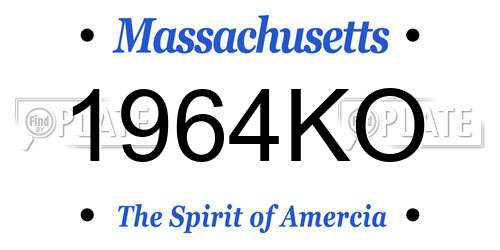 1964KO Massachusetts License Plate