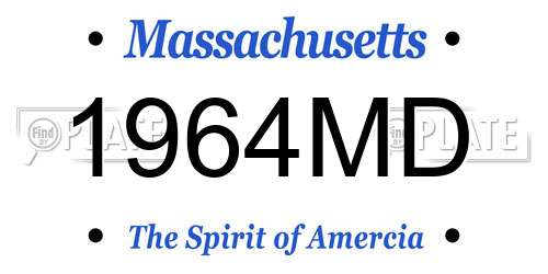 1964MD Massachusetts License Plate